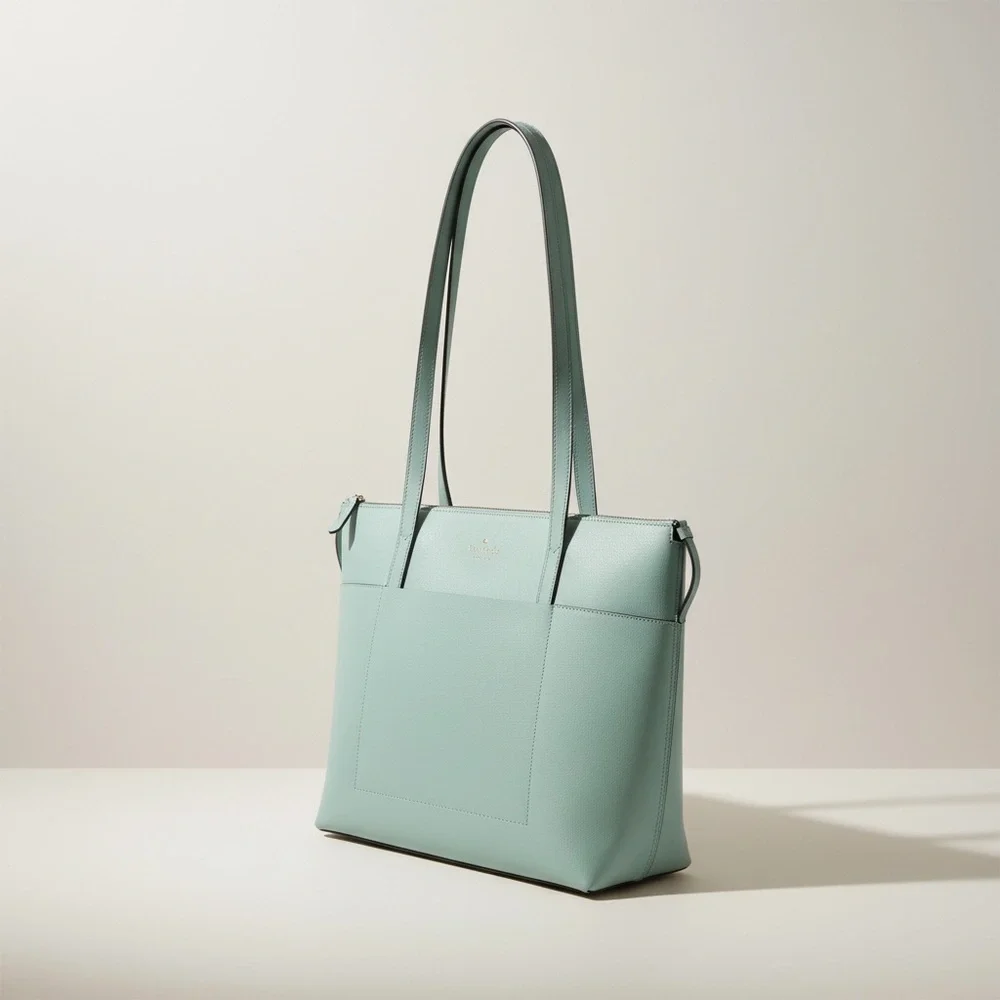 Kate Spade Mint Green Saffiano Leather Tote Large Work Laptop Bag NWOT Chic